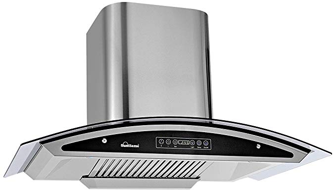 Sunflame Ductless Chimney (Charcoal Filters, Touch Control, SteelGrey)